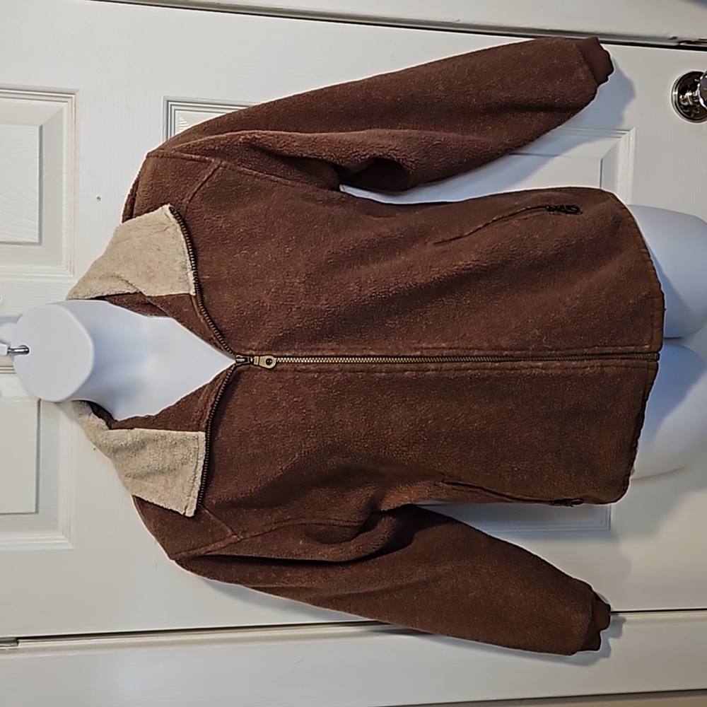 Real Comfort, brown, zip-up, jacket. Size M.